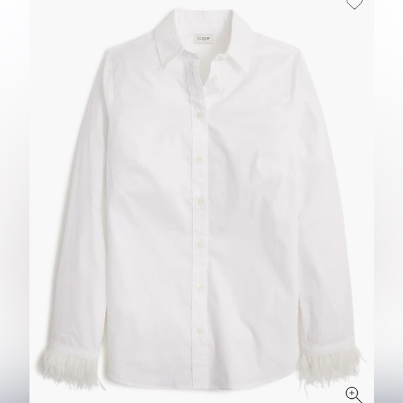 NWOT J crew Feather-trimmed button-up shirt in signature fit - Picture 4 of 5